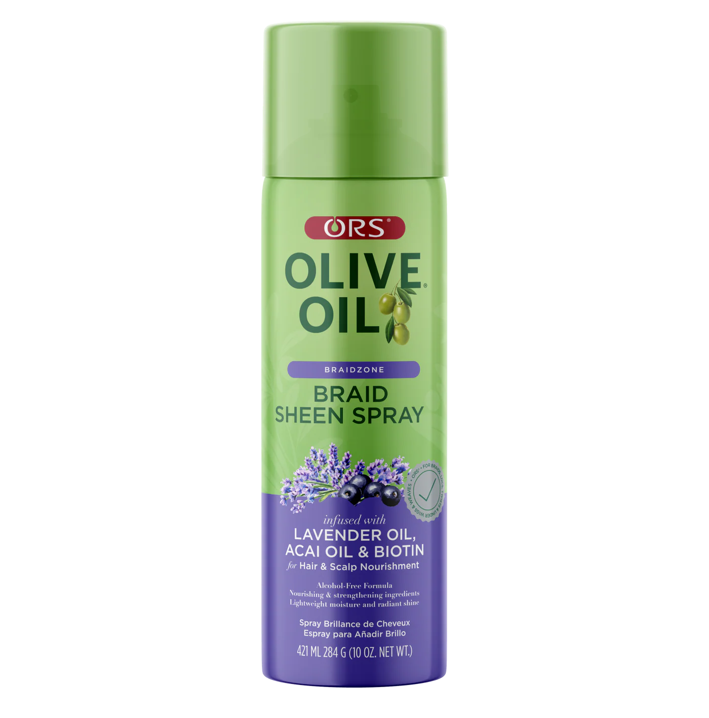 ORS Olive Oil Braid Sheen Spray - infused with lavender oil, acai oil & biotin