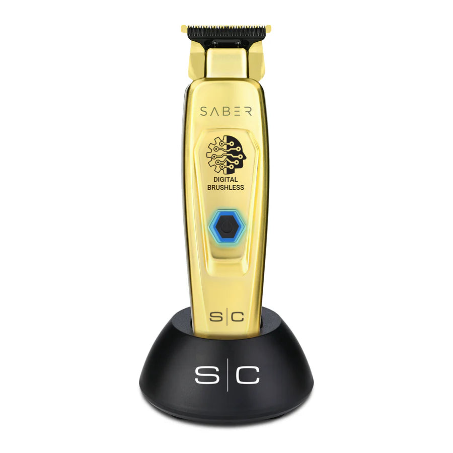 StyleCraft Saber Digital Brushless Motor Metal Trimmer - Gold