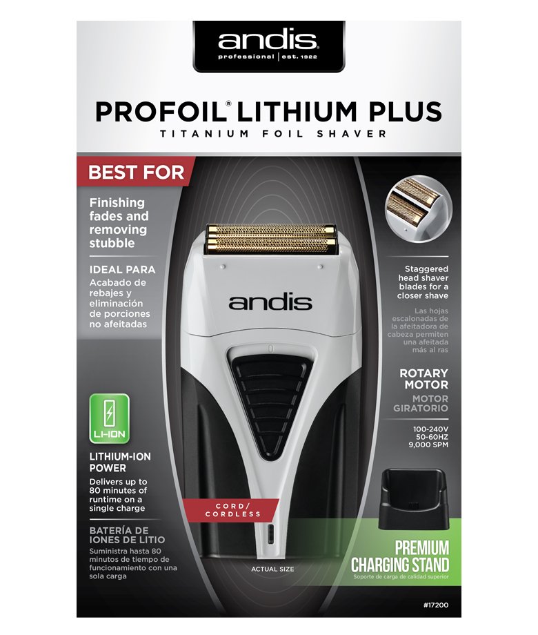 Andis Profoil Lithium Plus Shaver Titanium Foil Shaver TS-2 - Southwestsix Cosmetics Andis Profoil Lithium Plus Shaver Titanium Foil Shaver TS-2 Hair Clippers & Trimmers Andis Southwestsix Cosmetics VG-8OBN-5A0B Andis Profoil Lithium Plus Shaver Titanium Foil Shaver TS-2