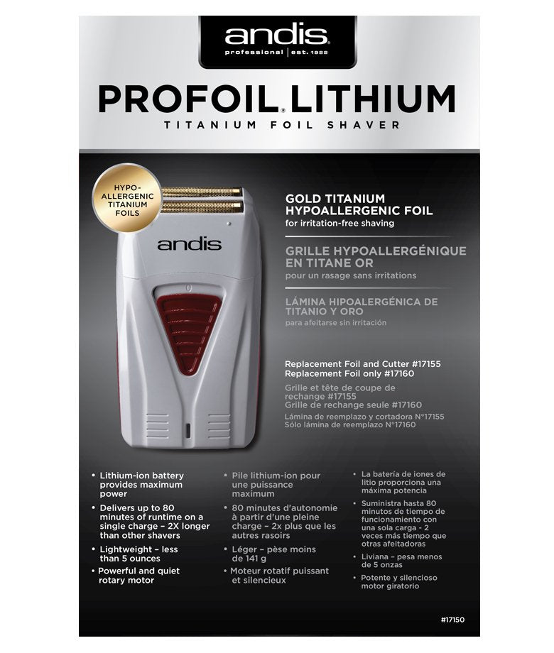 Andis Profoil Lithium Titanium Foil Shaver TS-1 - Southwestsix Cosmetics Andis Profoil Lithium Titanium Foil Shaver TS-1 Hair Clippers & Trimmers Andis Southwestsix Cosmetics 040102171703 Andis Profoil Lithium Titanium Foil Shaver TS-1