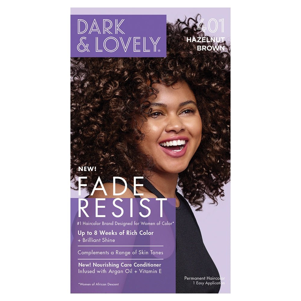 Dark & Lovely Fade Resist Permanent Rich Conditioning Colour - Southwestsix Cosmetics Dark & Lovely Fade Resist Permanent Rich Conditioning Colour Hair Dyes Dark & Lovely Southwestsix Cosmetics #401 Hazelnut Brown Dark & Lovely Fade Resist Permanent Rich Conditioning Colour