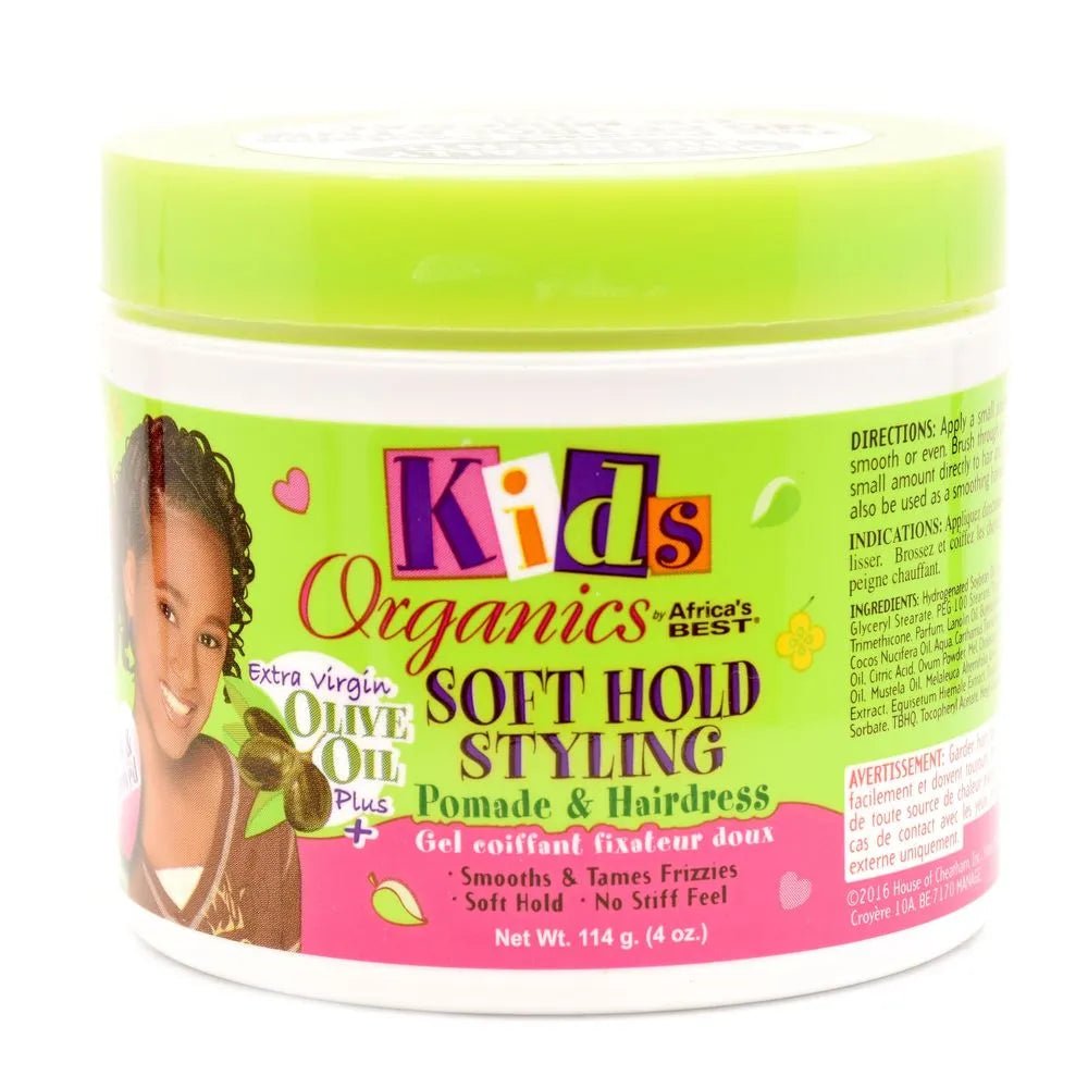 Kids Organics by Africa's Best Soft Hold Styling Pomade and Hairdress 4oz - Southwestsix Cosmetics Kids Organics by Africa's Best Soft Hold Styling Pomade and Hairdress 4oz Conditioner Africa's Best Southwestsix Cosmetics 034285566043 Kids Organics by Africa's Best Soft Hold Styling Pomade and Hairdress 4oz
