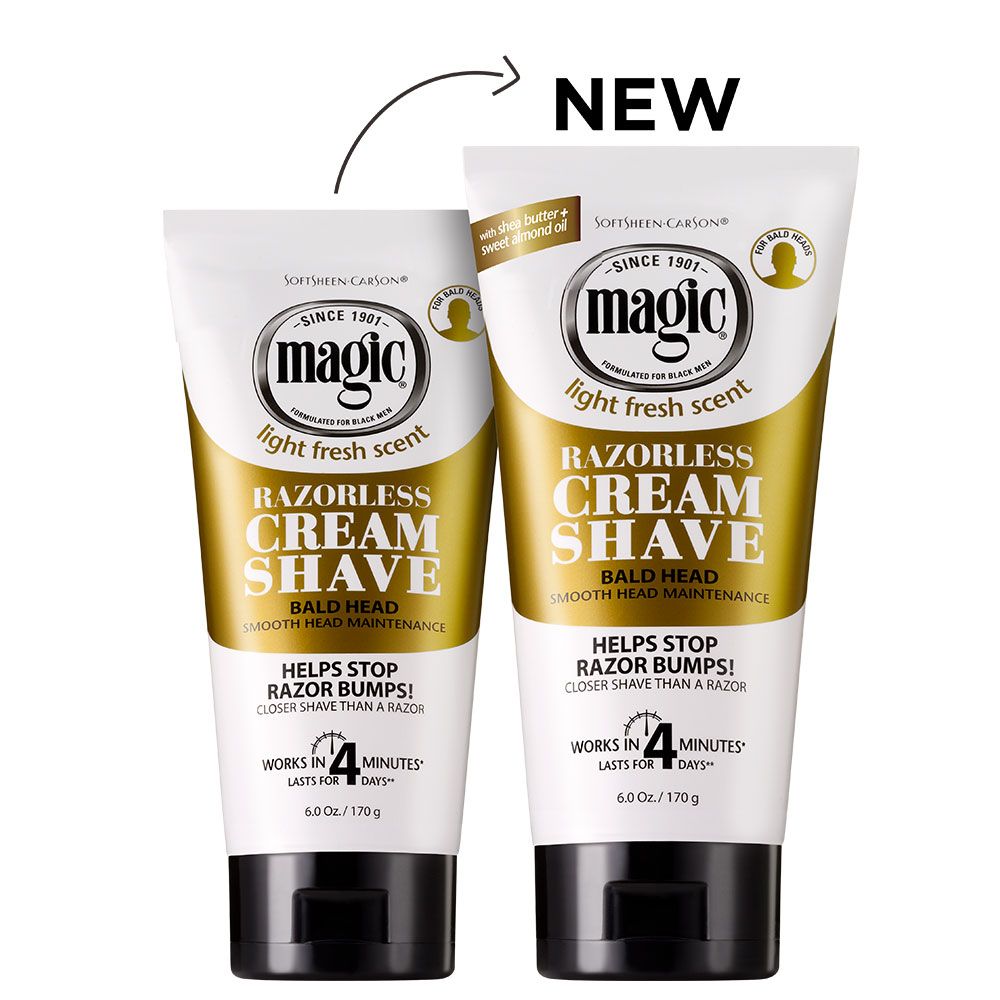 Magic Razorless Cream Shave 6oz - Southwestsix Cosmetics Magic Razorless Cream Shave 6oz Shaving Cream Magic Shaving Southwestsix Cosmetics 072790000218 Bald Head - Smooth (Gold) Magic Razorless Cream Shave 6oz