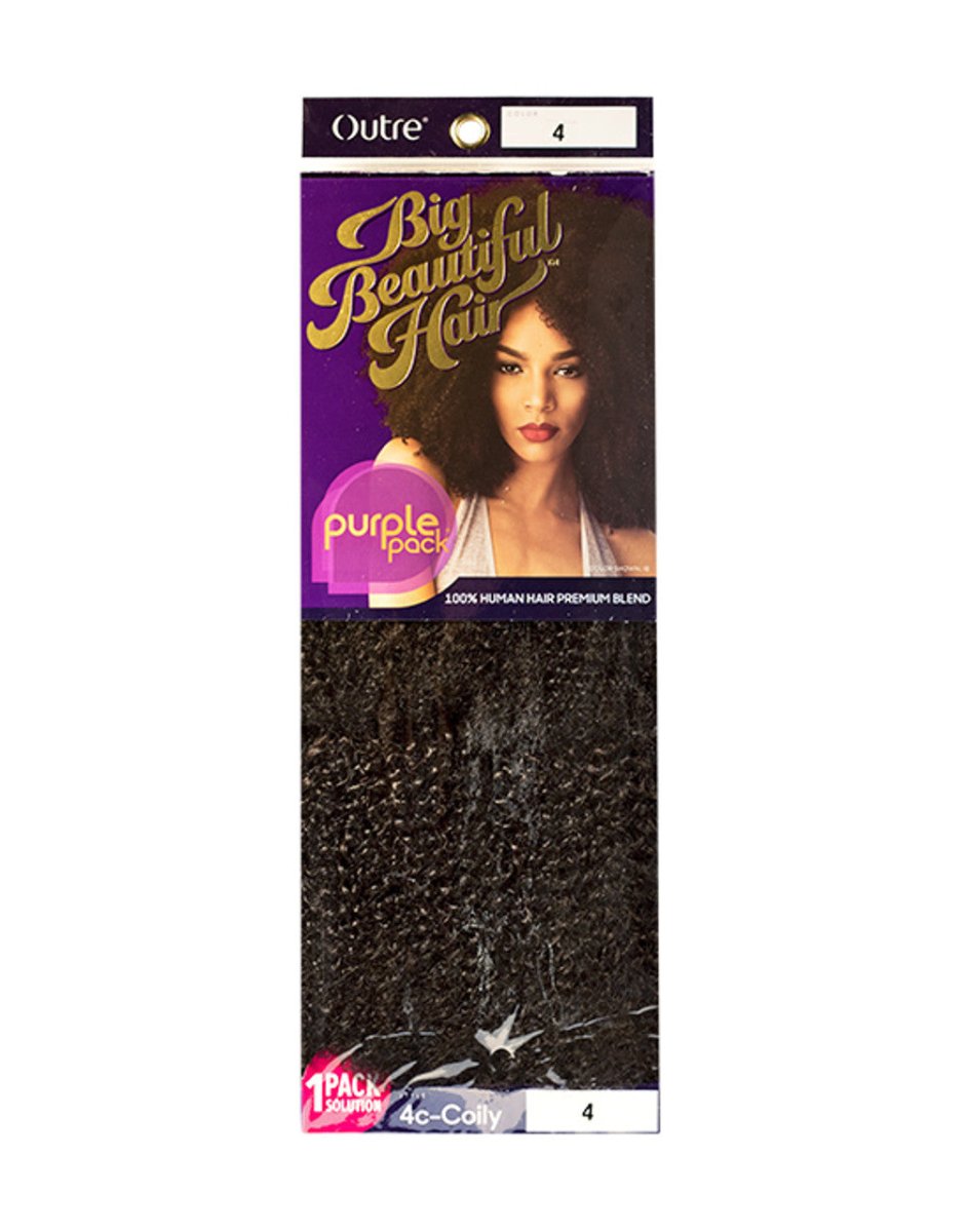 Outre Big Beautiful Hair Purple Pack 4C Coily (100% Human Hair Premium Blend Weave) - Southwestsix Cosmetics Outre Big Beautiful Hair Purple Pack 4C Coily (100% Human Hair Premium Blend Weave) Hair Extensions Outre Southwestsix Cosmetics 1 Outre Big Beautiful Hair Purple Pack 4C Coily (100% Human Hair Premium Blend Weave)