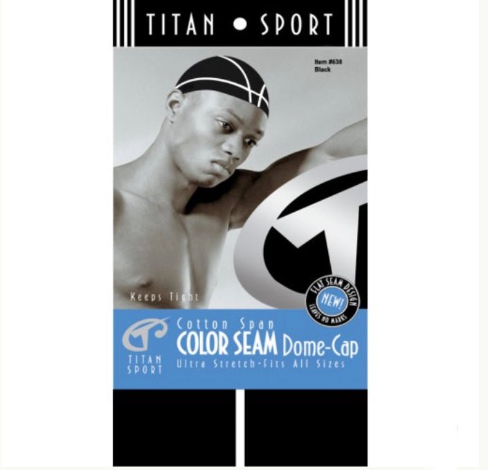 Titan Donna Cotton Span Colour Seam Dome Cap - Southwestsix Cosmetics Titan Donna Cotton Span Colour Seam Dome Cap Accessories Titan Donna Southwestsix Cosmetics White With Black Seam Titan Donna Cotton Span Colour Seam Dome Cap