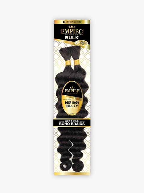 Sensationnel Empire 100% Human Hair Bulk - Deep Body 22”