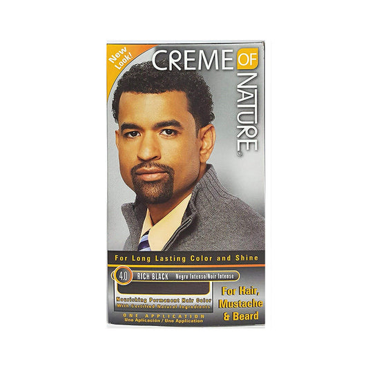 Creme of Nature Men Permanent Gel Hair Color 4.0 Rich Black