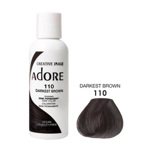 Adore Semi Permanent Hair Color - Southwestsix Cosmetics Adore Semi Permanent Hair Color Hair Dyes Adore Southwestsix Cosmetics 110 Darkest Brown Adore Semi Permanent Hair Color