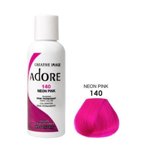 Adore Semi Permanent Hair Color - Southwestsix Cosmetics Adore Semi Permanent Hair Color Hair Dyes Adore Southwestsix Cosmetics 140 Neon Pink Adore Semi Permanent Hair Color