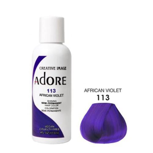 Adore Semi Permanent Hair Color - Southwestsix Cosmetics Adore Semi Permanent Hair Color Hair Dyes Adore Southwestsix Cosmetics 113 African Violet Adore Semi Permanent Hair Color