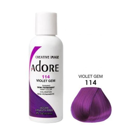 Adore Semi Permanent Hair Color - Southwestsix Cosmetics Adore Semi Permanent Hair Color Hair Dyes Adore Southwestsix Cosmetics IW-QS43-1JSY 114 Violet Gem Adore Semi Permanent Hair Color