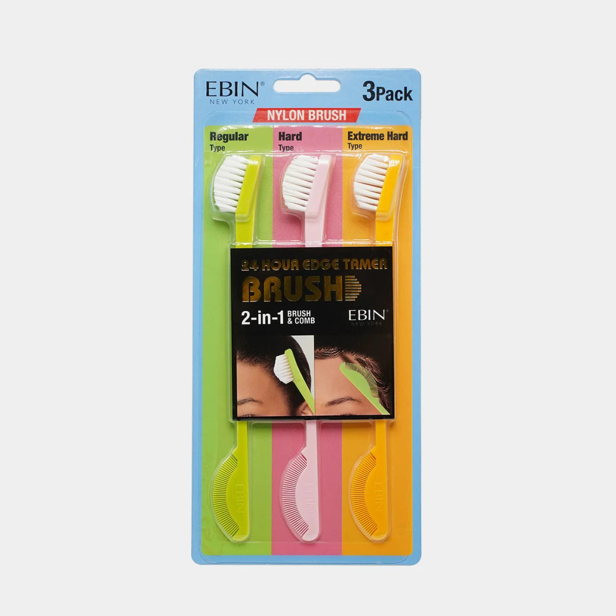 EBIN New York 24 Hour Edge Tamer Brushes Brush & Comb Nylon Bristles - 3 Pack - Southwestsix Cosmetics EBIN New York 24 Hour Edge Tamer Brushes Brush & Comb Nylon Bristles - 3 Pack Edges Brush EBIN New York Southwestsix Cosmetics 812429033619 EBIN New York 24 Hour Edge Tamer Brushes Brush & Comb Nylon Bristles - 3 Pack