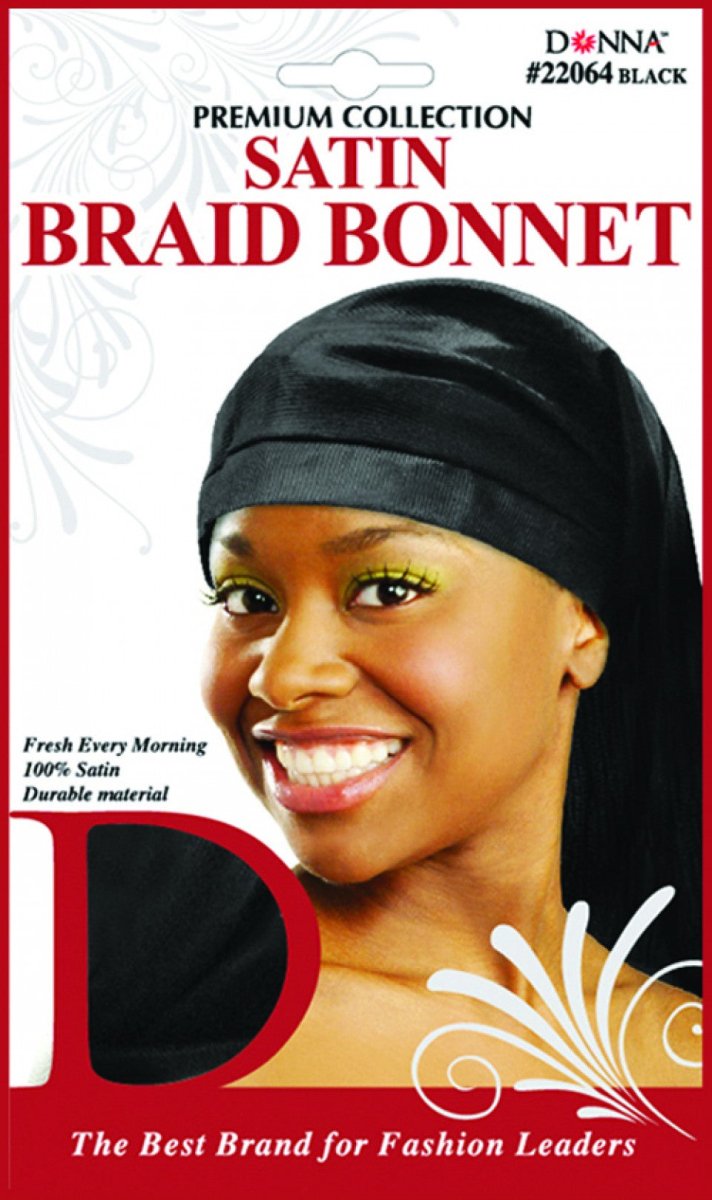 Titan Donna Satin Braid Bonnet - Southwestsix Cosmetics Titan Donna Satin Braid Bonnet Accessories Titan Donna Southwestsix Cosmetics Black Titan Donna Satin Braid Bonnet