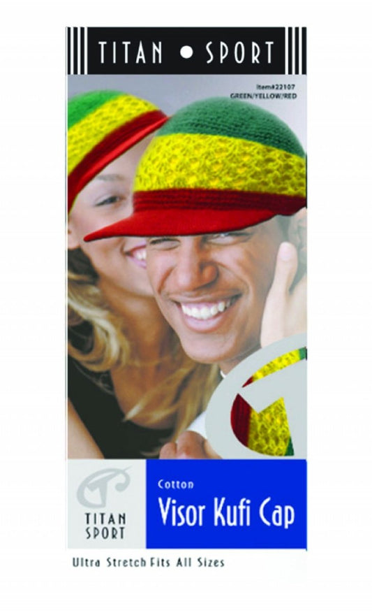 Titan Donna Visor Kufi Cap Multi Coloured - Southwestsix Cosmetics Titan Donna Visor Kufi Cap Multi Coloured Accessories Titan Donna Southwestsix Cosmetics Green/Yellow/Red Titan Donna Visor Kufi Cap Multi Coloured